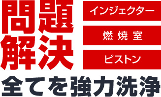 問題解決　インジェクター　燃焼室　ピストン　全てを協力洗浄